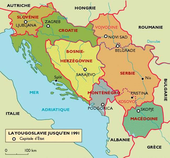 La Yugoslavie en 1948 à 1991