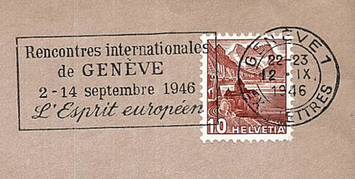 OMEC L'esprit Européen Genève 1946 double cercle