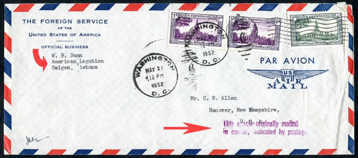 Légation US timbres du Laos
