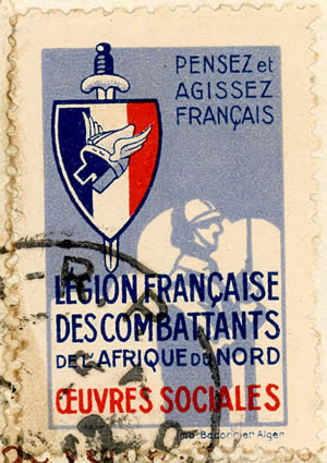 vignette de bienfaisance de la Légion Française des Combattants en Algérie