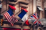 drapeaux USA UK France