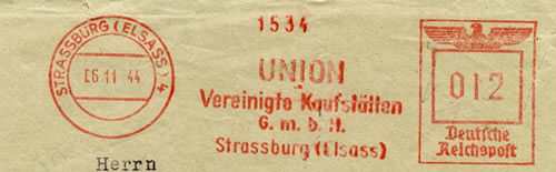 EMA Société UNION Strasburg 1944