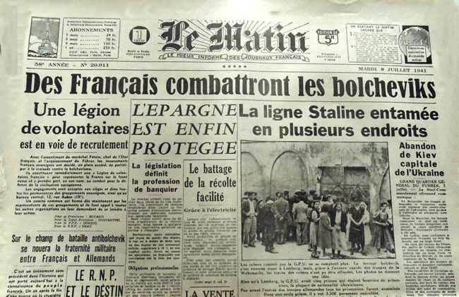 Journal Le Matin 8 juillet 1941
