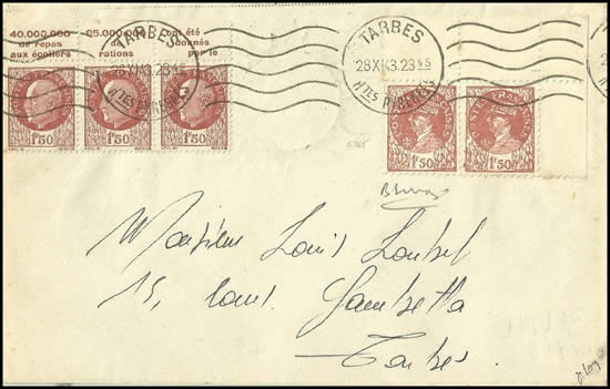 Faux timbre Pétain à l'effigie du général de Gaulle