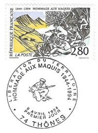 1er jour timbre Maquis Glières