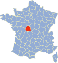 Position géographique de l'Indre