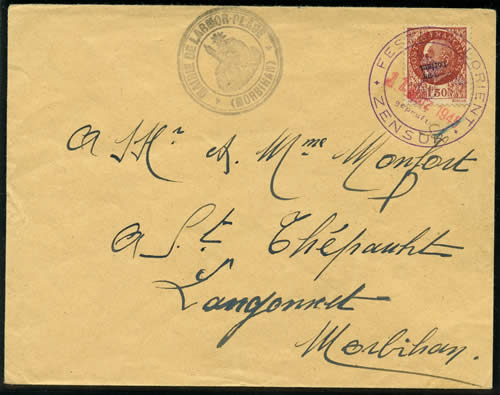 lettre affranchie avec timbre surchargé