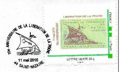 70ème anniversaire sur timbre autocollant