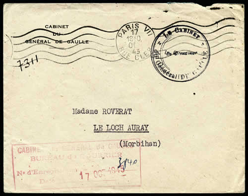 lettre du directeur de cabinet du général de Gaulle