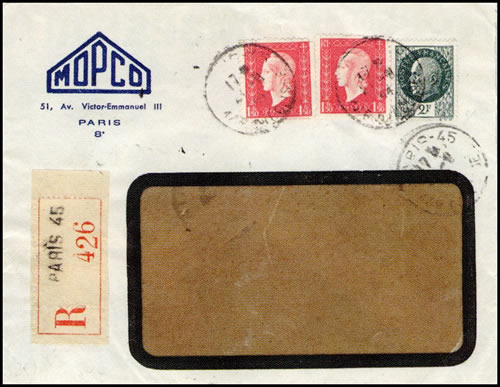 Lettre affranchie avec timbres Dulac et Pétain