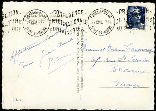 OMEC Conférence de l'UNESCO à Fontainebleau octobre 1948