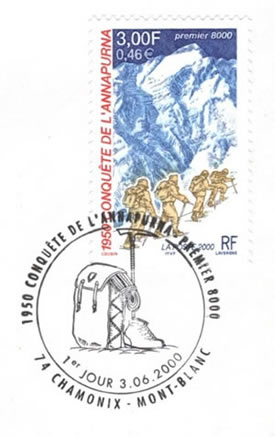 FDC timbre Conquçete de l'annapurna
