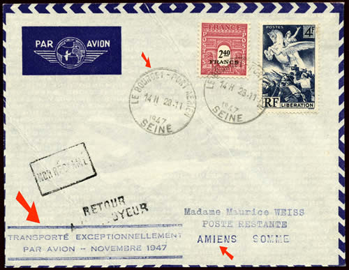 Grèves 1947 trajet avion paris Amiens lille