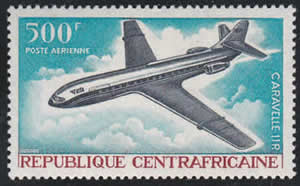 Caravelle timbre de centrafrique