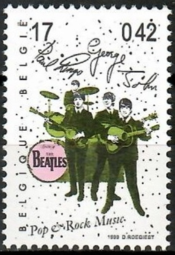 Les Beatles timbre de Belgique