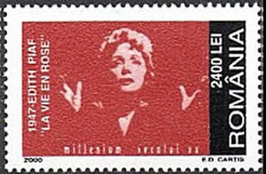 edith Piaf timbre de >Roumanie