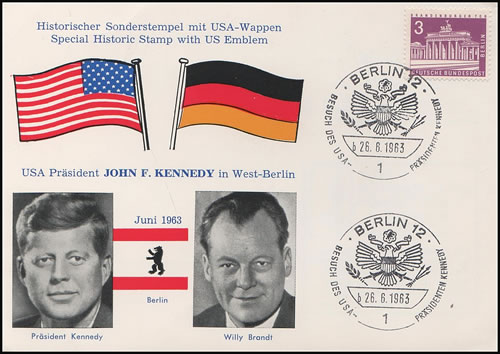 Oblitération de lavisite du Président Kennedy à Berlin