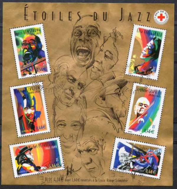 Bloc-feuillet de France consacré au jazz
