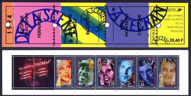 Carnet timbres consacrés aux acteurs 1994