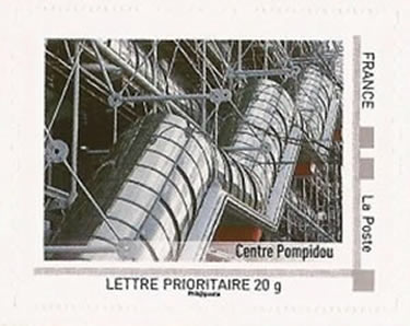 Auto-collant timbre centre Pompidou