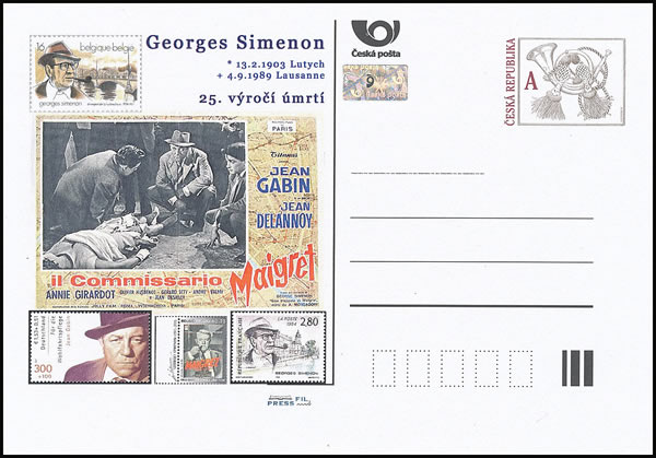Entier carte postale Simenon Gabin