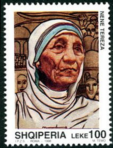 Mere Teresa timbre d'Albanie