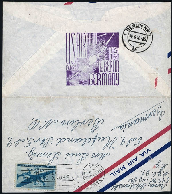 1er courrier aerien USA Berlin