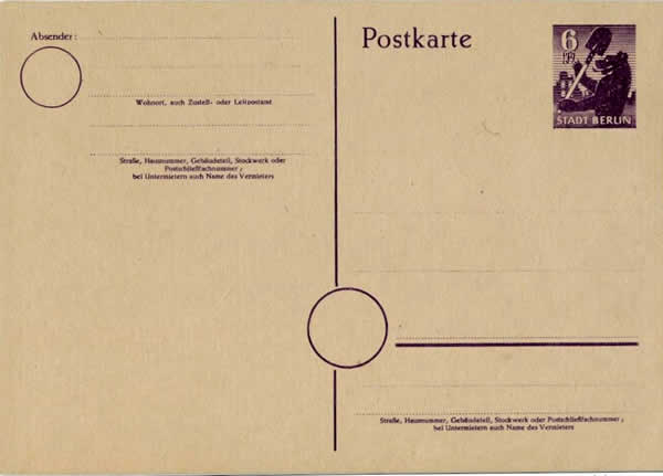 Entier Postal de Berlin (Ours)