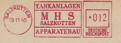 EMA Deutsche Reichpost caractères latins aigle caviardé