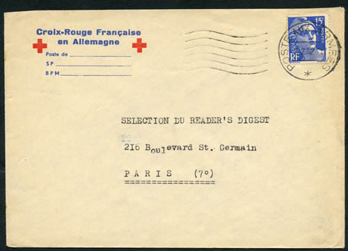 lettre de la Croix-Rouge Française en Allemagne