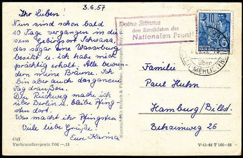 Propagande pour les élections municipales de 1957 en RDA