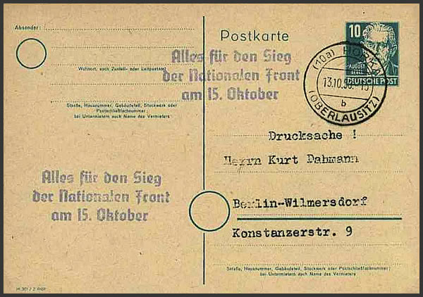 Propagande électorale en DDR 1950