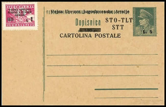 Trieste carteentier postal surchargé en zone B