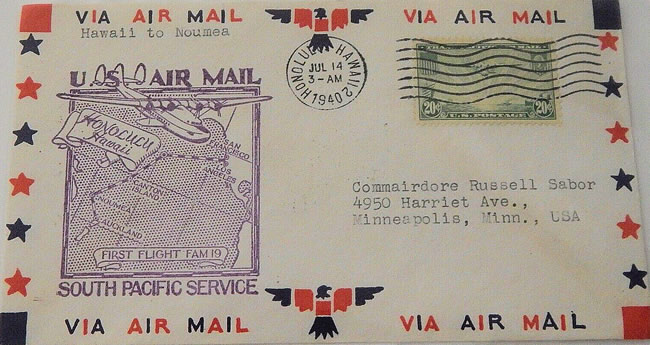 1er vol Honolulu Canton Island  juillet 1940