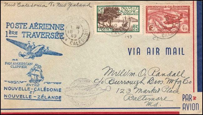 1er vol Nouméa Auckland juillet 1940