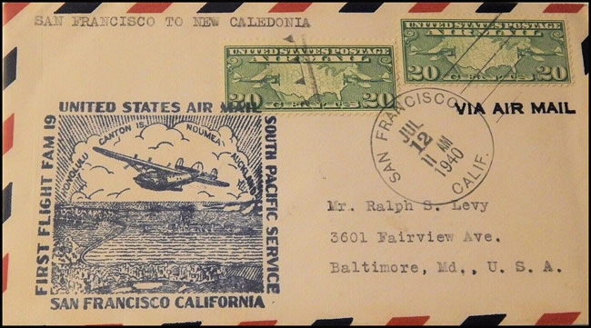 1er vol San Francisco Auckland juillet 1940