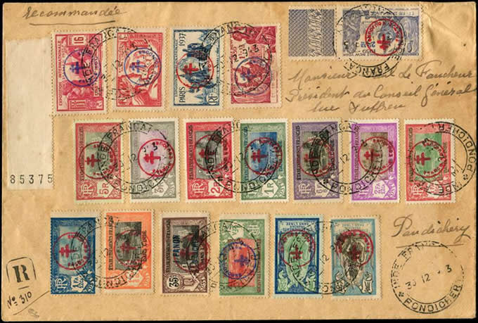 18 timbres France Toujours sur lettre