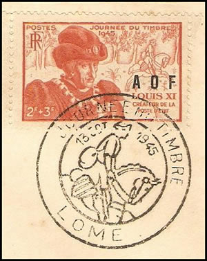 Journée du timbre 1945 Lomé (Togo)