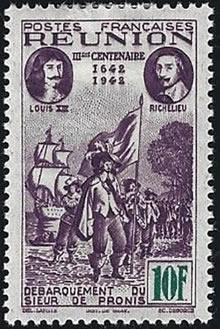 timbre-rattachement Réunion à la France non-émis