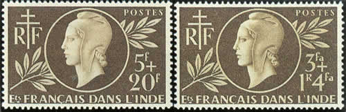 Les deux timbres erroné et corrigé