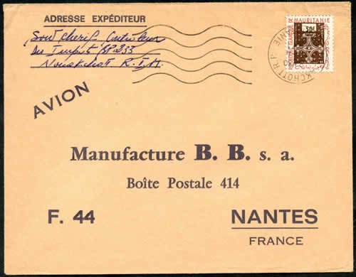 timbre de service 50F sur lettre 