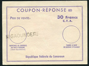 CR régime E 30F CFA Cameroun