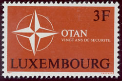 Timbre du Luxembourg 20ème anniversaire de l'OTAN