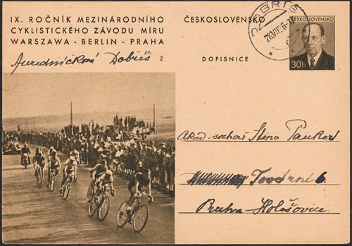 Entier postal de Tchecoslovaquie Course de la Paix