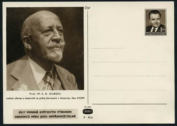 Entier carte postale Tchécoslovaque Professeur W.E.B. Dubois