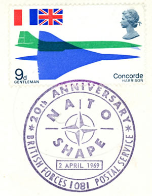 Oblitération UK forces 20ème anniversaire de l'OTAN FPO 1081