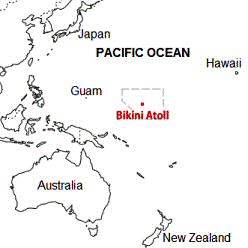 Carte de l'atoll de Bikini