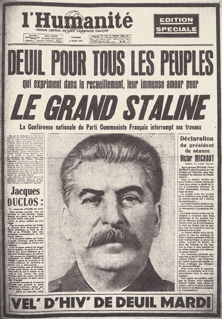 L'Humanité nnonce la mort de Staline
