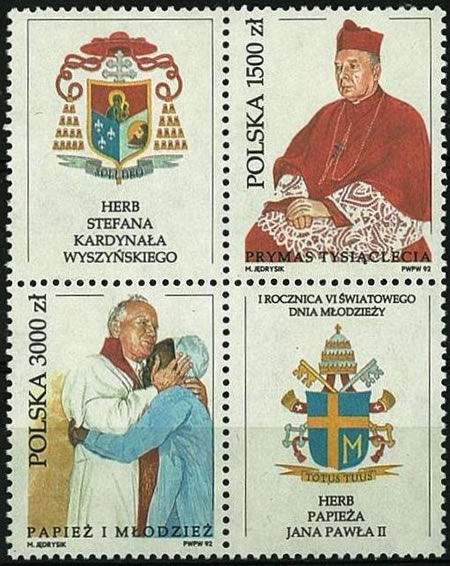 Cardinal Wyszinski et pape Jean-paul II