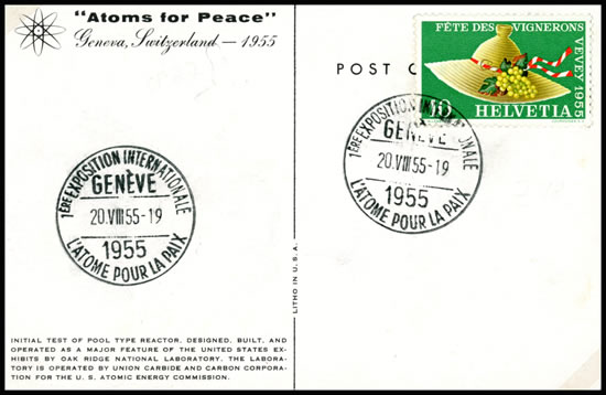 1ère exposition internationale L'atome pour la Paix genève 1955